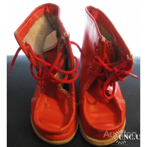 СССР Детская обувь детские сапоги Красные размер 13,5  Кожа Новые Винтаж