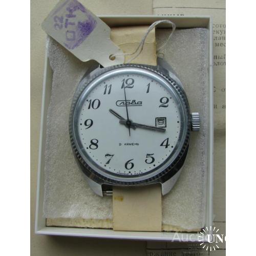 СССР Винтаж Мужские наручные часы Слава 2414 21 камень Новые 1986