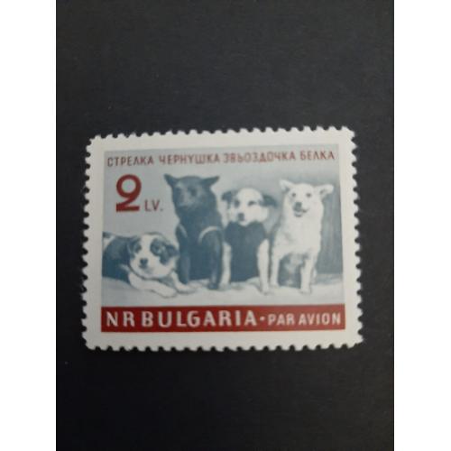 1961г.-Болгария, марка «Советские собаки-космонавты», негашеная, состояние коллекционное