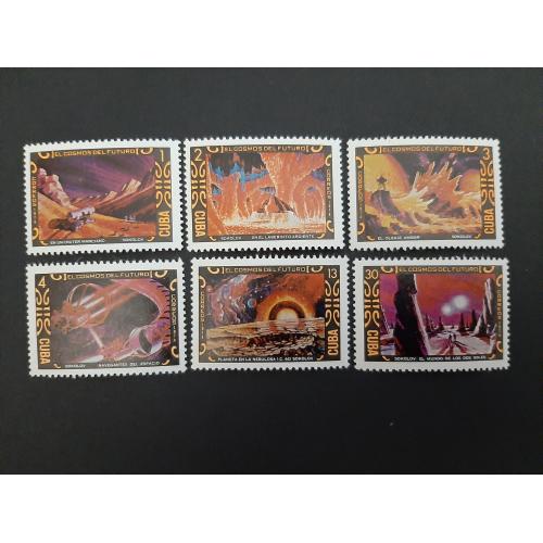 1974г.-Куба, Космос, Серия, 6 марок, «Космос в будущем», негашеная, состояние коллекционное