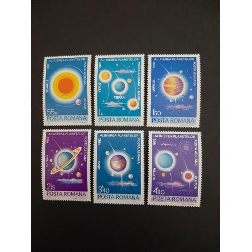 1981г.-Румыния, Серия, 6 марок "Планеты Солнечной системы", негашеная, состояние коллекционное