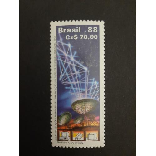 1988г.-Бразилия, марка, Космос, негашеная, состояние коллекционное