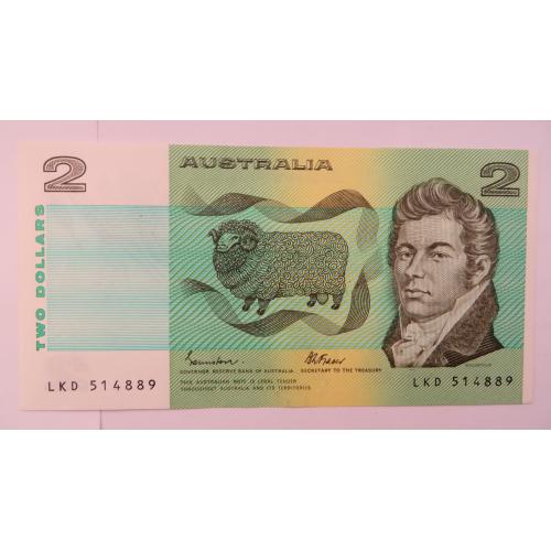 Австралія 1985 $2 банкнота Джонстон/Фрейзер UNC