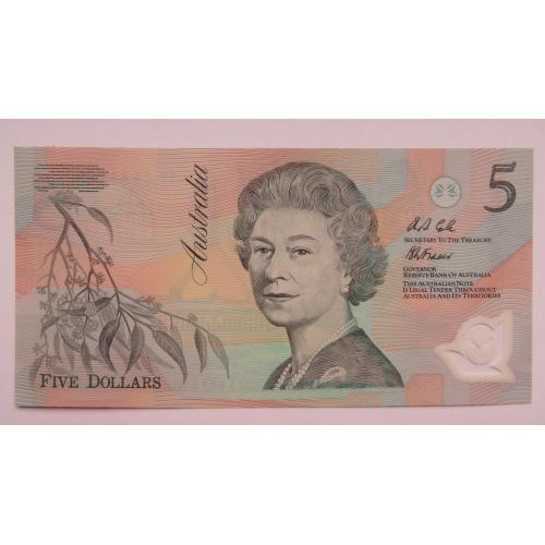 Австралія Банкнота 5 доларів 1992 року Фрейзер/Коул R214 UNC світло -зелений номер