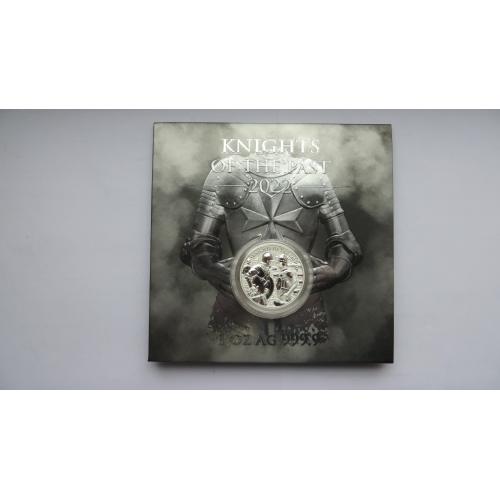 Мальта Лицарі минулого 2022 Срібна монета BU 1 унція .9999 5 євро