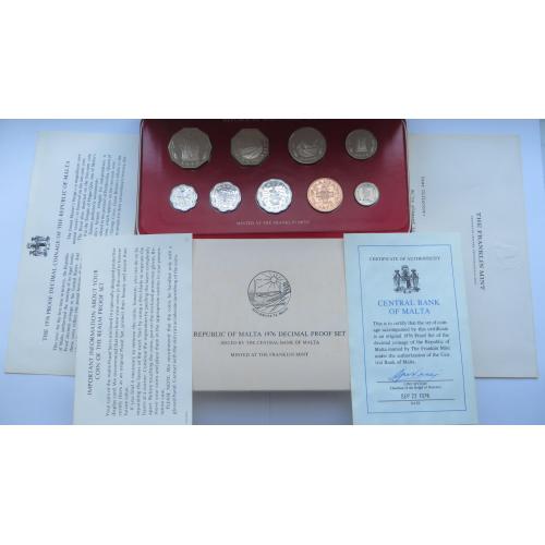 Набір монет Мальти 1976 року, пруф, KM# PS2, FDC