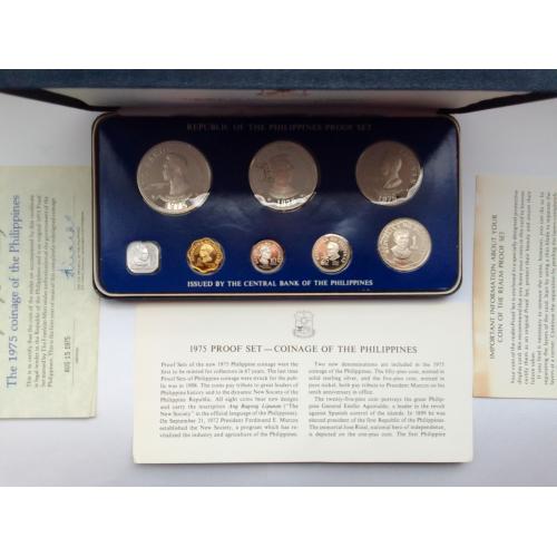 Срібло Набір монет Філіппіни 1975 року, пруф,