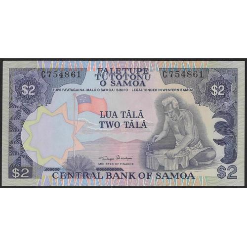 Західне Самоа, 2 тала єдина банкнота класу UNC (1985) підпис рідкість