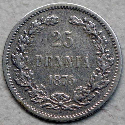 25 пенні 1875 рік для Фінляндії
