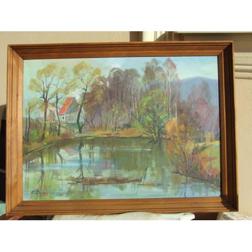 ЧСЗХУ  Сапатюк М.   п.о..   роз. 70х50см.  1980 гг. Закарпатская школа Ужгород.