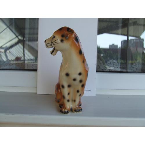   Фаянс Леопард размер В,Ш, 27 х 18 см. 1970 г.г. европа