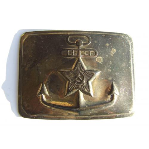 Пряжка- застібка морська латунь роз. 8 х 5 см. кінець 1970 рр. ссср