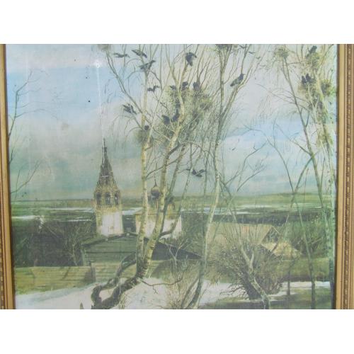 Репродукция с рамой раз. 60 х 40 см. к.м. 1989 г. весна