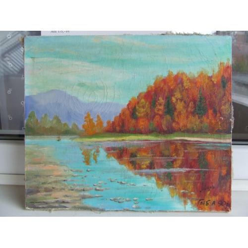 Закарпатская школа А. Гліб роз. 32 х 16 см. х.м. 1990 рр.. м.Ужгород.