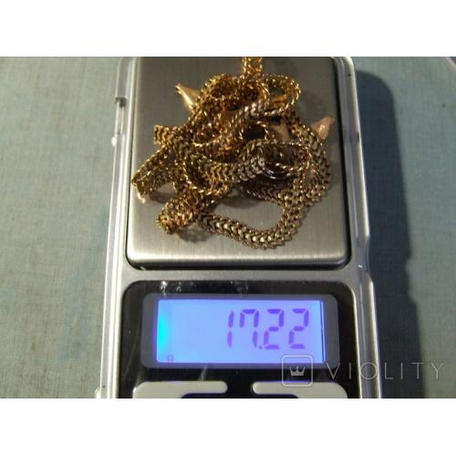 Золотая цепочка и браслет 585 проба длина 52 см. и 20 см. вес 17.22. гр.