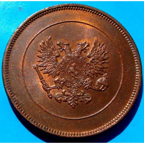 Царская Финляндия 10 пенни 1917 Орел. aUNC/RED/BROWN. Сильнейшая.Очень редкая в штемпельном блеске.9
