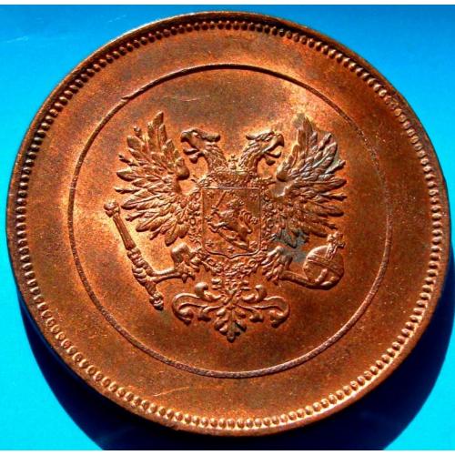 Царская Финляндия 10 пенни 1917 Орел. UNC / RED. Идеальная. Очень редкая в штемпельном блеске.3