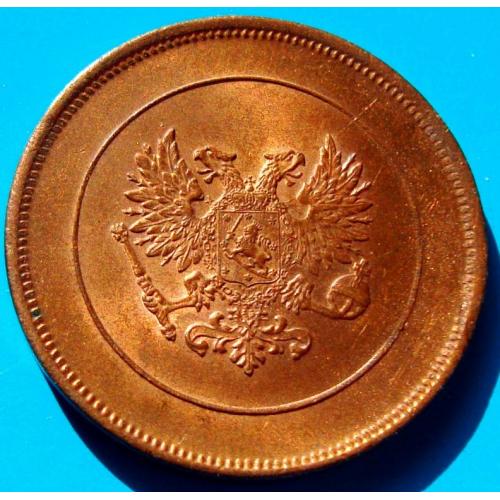 Царская Финляндия 10 пенни 1917 Орел. UNC / RED. Идеальная. Очень редкая в штемпельном блеске.4
