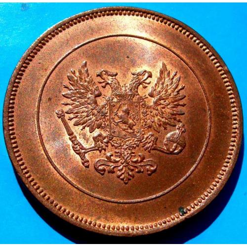 Царская Финляндия 10 пенни 1917 Орел. UNC / RED. Идеальная. Очень редкая в штемпельном блеске.8