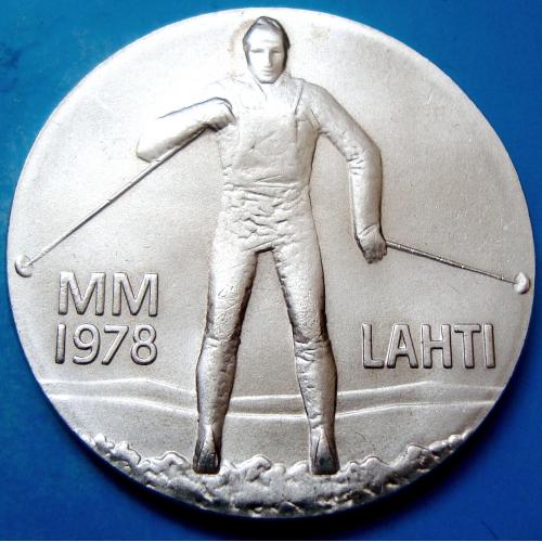 Серебро - Финляндия 25 марок 1978 "Чемпионат мира по лыжным видам спорта".