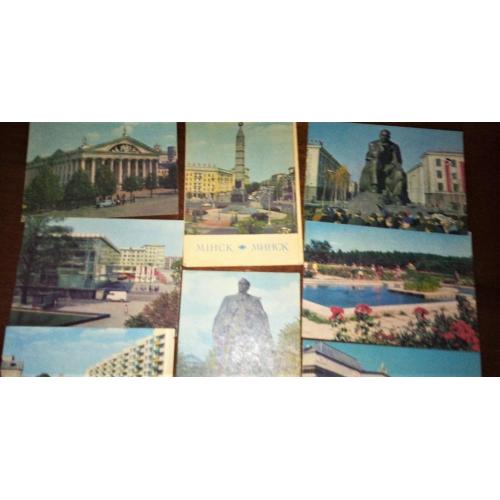 комплект листівок Мінськ. 12 кольорових фото. 1974 рік. Видавництво Білорусь