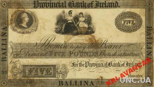 Ирландия 5 фунтов 1826 год. КОПИЯ