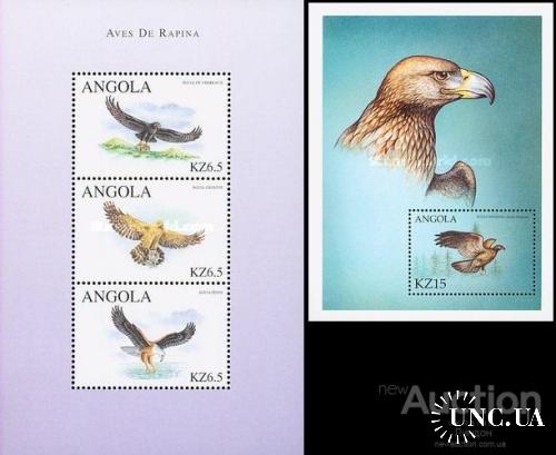 Ангола 2000 фауна птицы 2 блока ** о