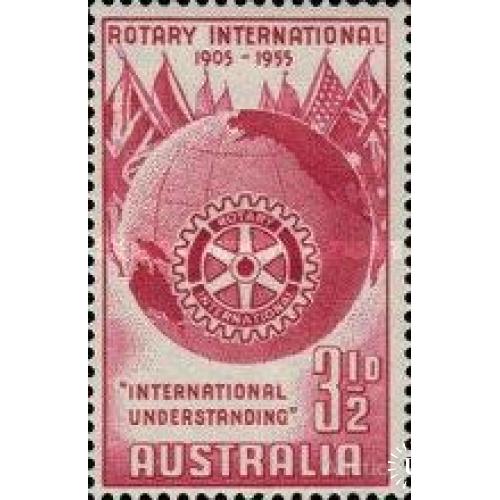Австралия 1955 50 лет РОТАРИ карта флаги ** о