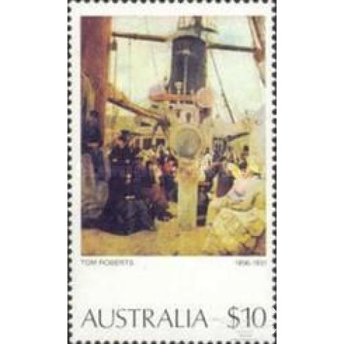 Австралия 1977 живопись Т. Робертс переселенцы флот корабли ** о