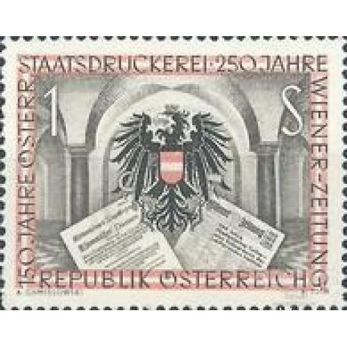 Австрия 1954 150 лет Гос. типографии пресса герб орел птицы ** м