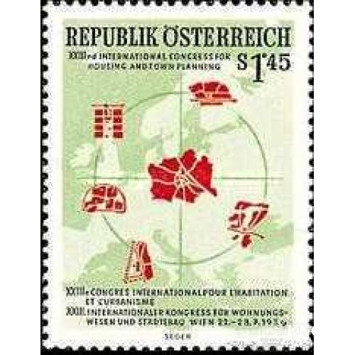 Австрия 1956 Конгресс по городскому планированию карта архитектура ** ом