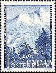 Австрия 1958 природа горы Альпы лыжи спорт чемпионат флора деревья ** о