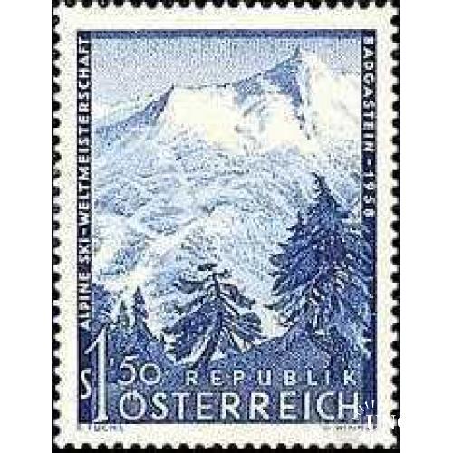 Австрия 1958 природа горы Альпы лыжи спорт чемпионат флора деревья ** ом