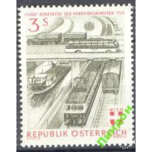 Австрия 1961 транспорт корабли флот ж/д железная дорога автомобили мосты архитектура герб ** ом