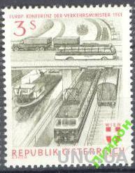 Австрия 1961 транспорт корабли флот ж/д железная дорога автомобили мосты архитектура ** о