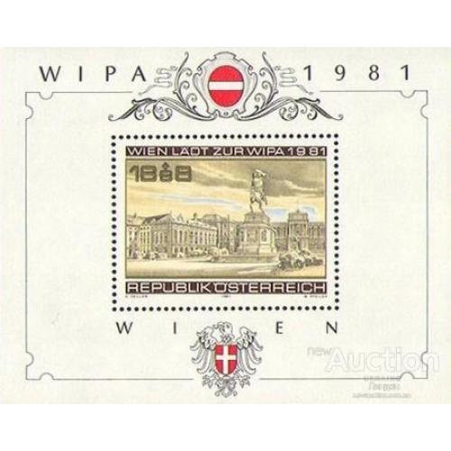 Австрия 1981 WIPA филвыставка почта герб кони архитектура блок ** о