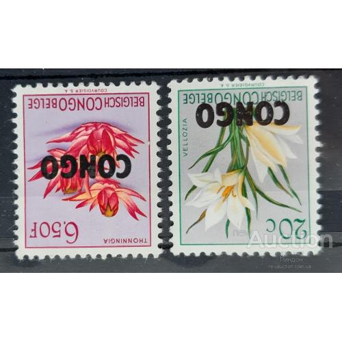 Бельгийское Конго 1952 флора цветы 2м надпечатка колонии ** о