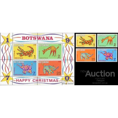 Ботсвана 1970 Рождество религия искусство живопись фауна коровы жираф слон флора ** о