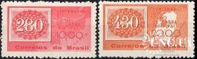 Бразилия 1961 первые марки марка на марке карта ** о