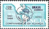 Бразилия 1966 Альянс за Прогресс карта ** о