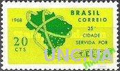 Бразилия 1968 Связь телетелефон радио карта ** о