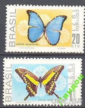 Бразилия 1971 фауна насекомые бабочки ** о