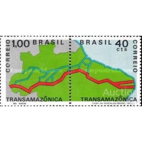 Бразилия 1971 Транс-амазонская дорога автострада шоссе автомобили карта ** м