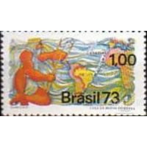 Бразилия 1973 подводный кабель связь "Bracan I" море мифы карта (*) м