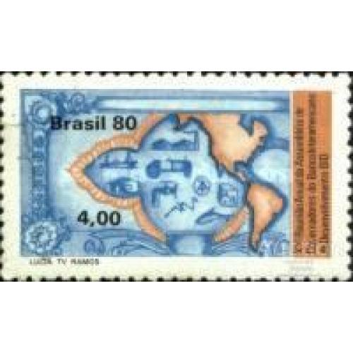 Бразилия 1980 Банк реконструкции и развития карта рыбы флот энергия вода азбука ** м