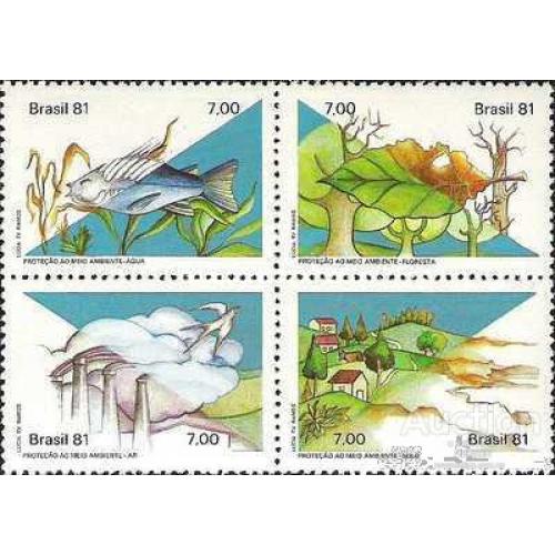 Бразилия 1981 сохранение природы фауна рыбы птицы флора ** м