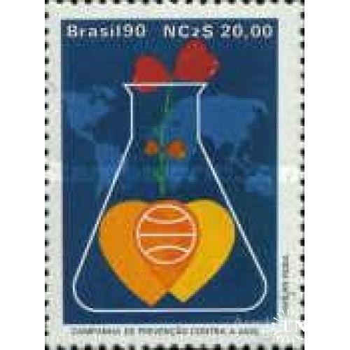 Бразилия 1990 борьба со СПИДом медицина карта ** м