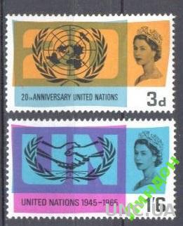Британия 1965 ООН карта ** о