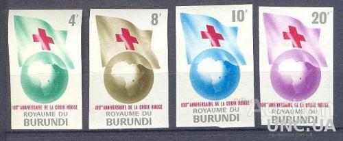 Бурунди 1963 Красный Крест медицина карта без/зуб ** о