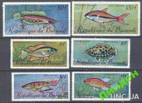 Бурунди 1967 6м рыбы морская фауна ** о